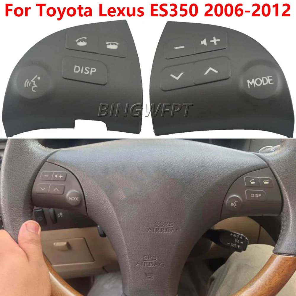 Left+Right Car Steering Wheel Switch Control Button Cover Replacement For Lexus ES350 2006-2012 84250-33190
