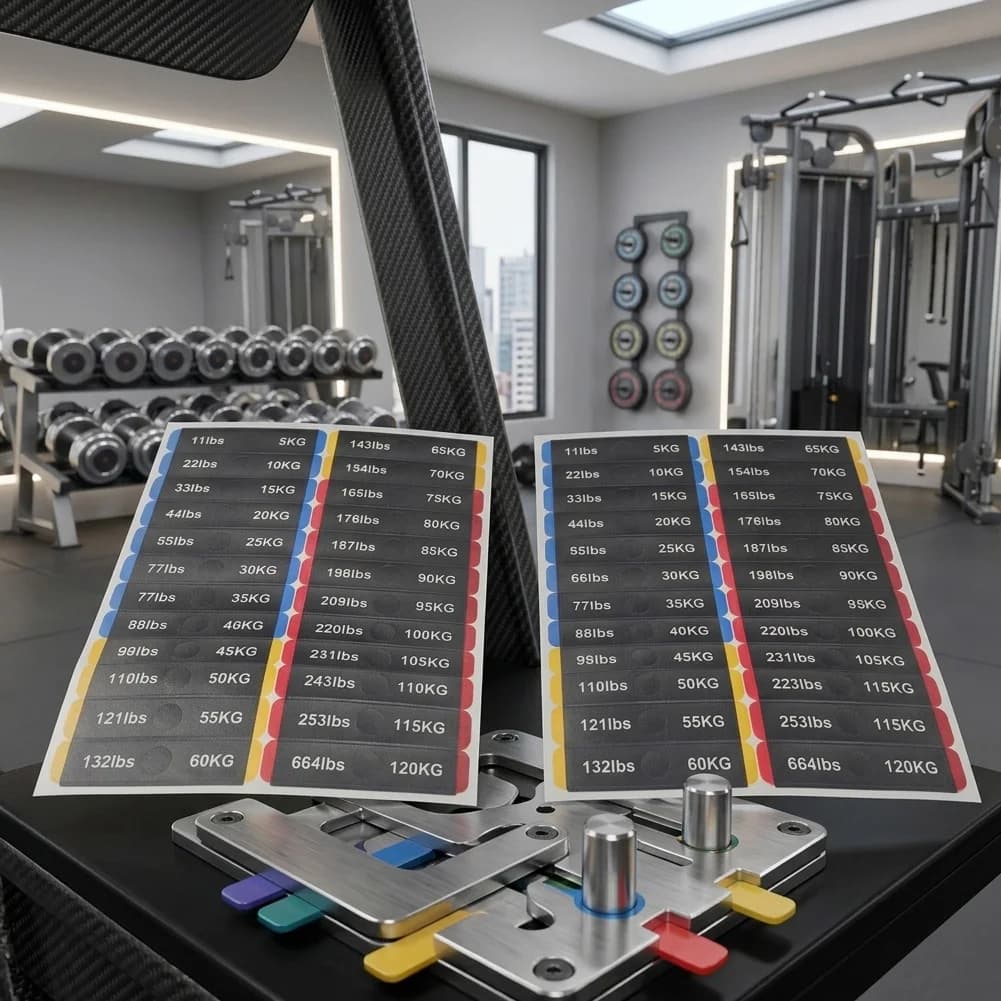 2Pcs Gym Weight Stack Stickers 5kg To 120lb Number Labels For Fitness Equipment Plate Selection Machines Cable Trainers Black