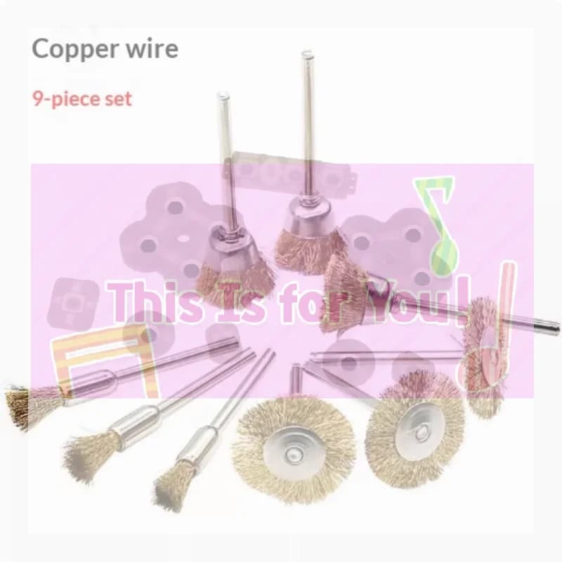 【MA】9Pcs Mini Steel Wire Brush Drill Rotary Tool Cleaning Brush Wheel Metal Rust Removal Polishing Disc