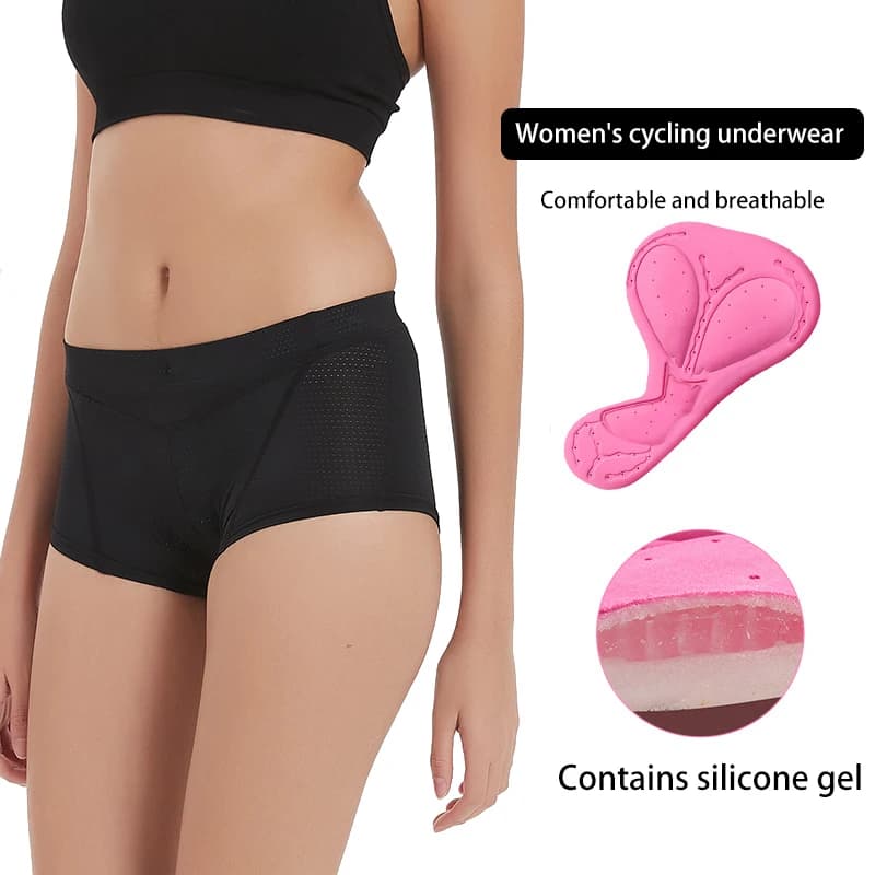 JEPOZRA Pantaloncini da ciclismo imbottiti in gel 3D da donna, biancheria intima comoda, collant a compressione, mutande da bici, bicicletta da strada