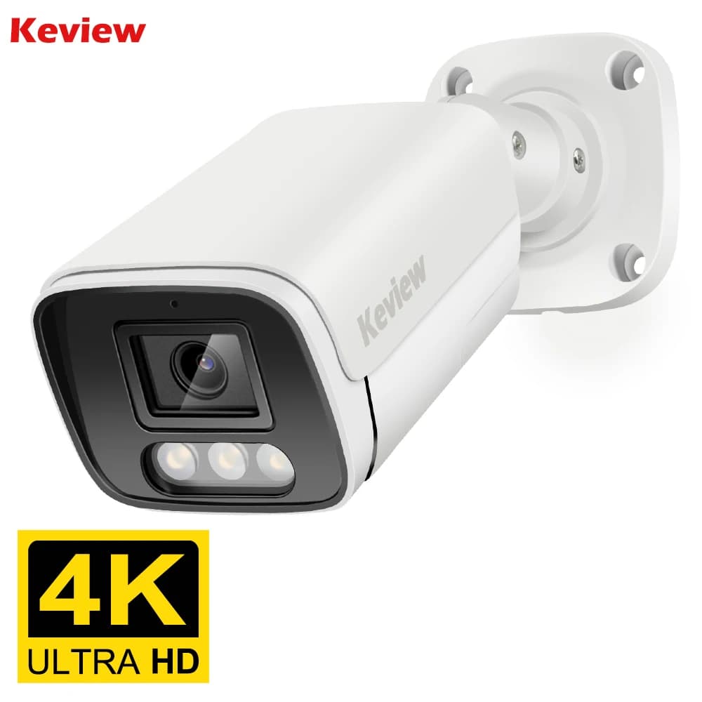 Telecamera IP 8MP 4K POE Audio Esterna H.265 Onvif Metal Bullet CCTV Home Telecamera di sicurezza per visione notturna a colori da 4 MP