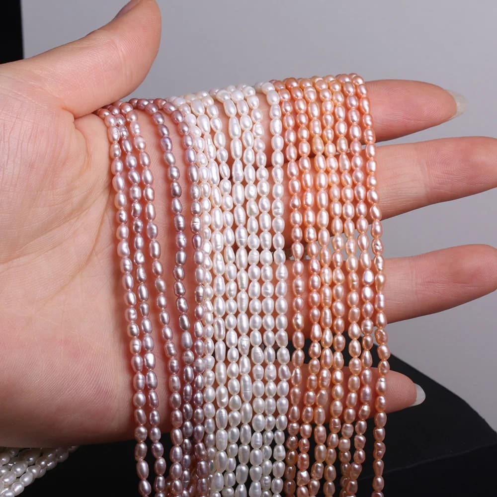 Pulito perle d'acqua dolce naturali di alta qualità, punzone di riso, perline isolate, regalo per le donne, creare gioielli, accessori per collane, braccialetti fai da te