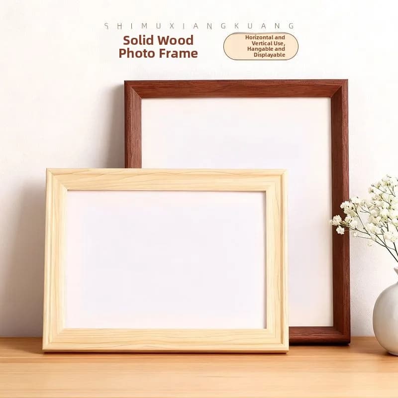 Creative Wood Frame for Wall Hanging or Exposing on Desk, A3 A4, for Artworks, Home Decoration, Cross-point accessory