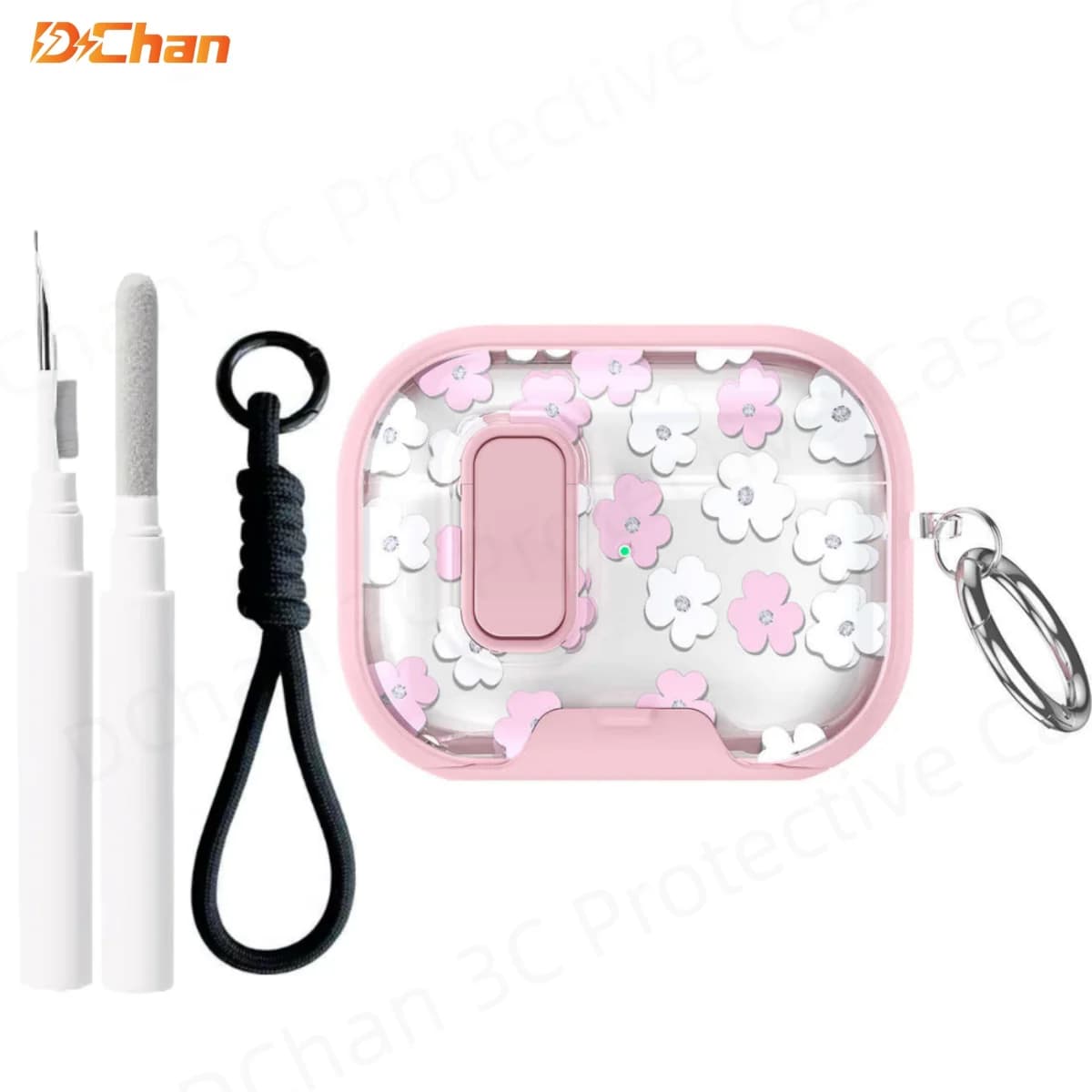for airpods pro 3 case clear cute Headphone Case with safety Lock/phone stand Compatible with Women Air Pods pro3 Soft Cover