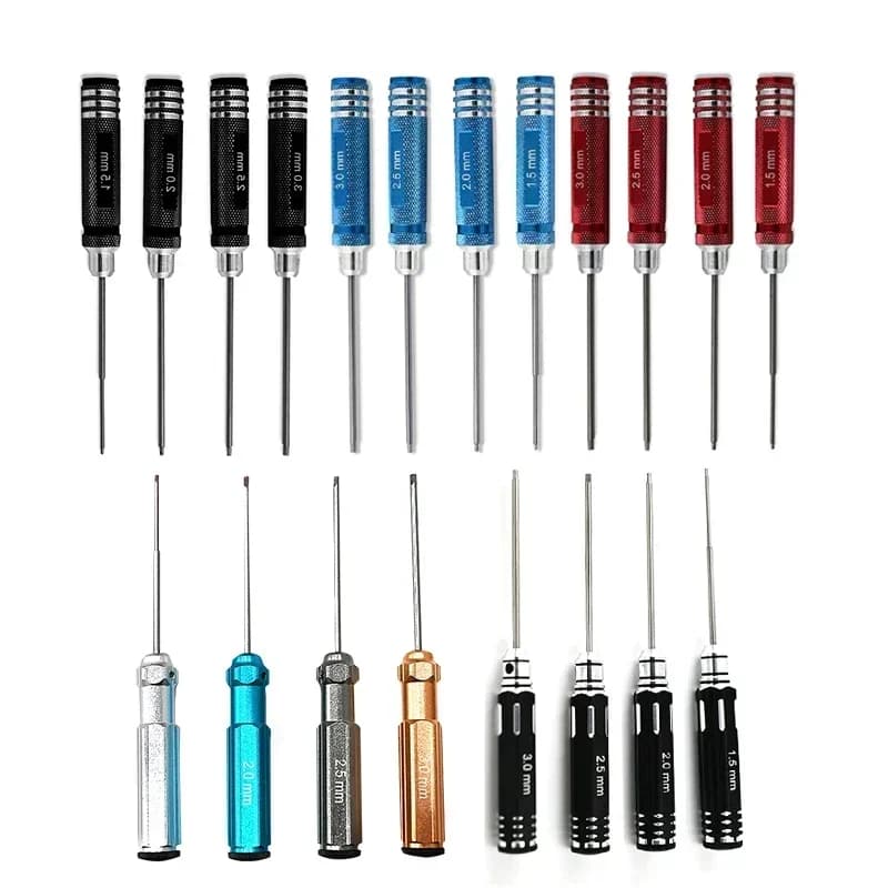 Set di 4 cacciaviti esagonali RC Tools con placcatura in titanio temprato da 1,5 2,0 2,5 3,0 mm per elicotteri giocattolo