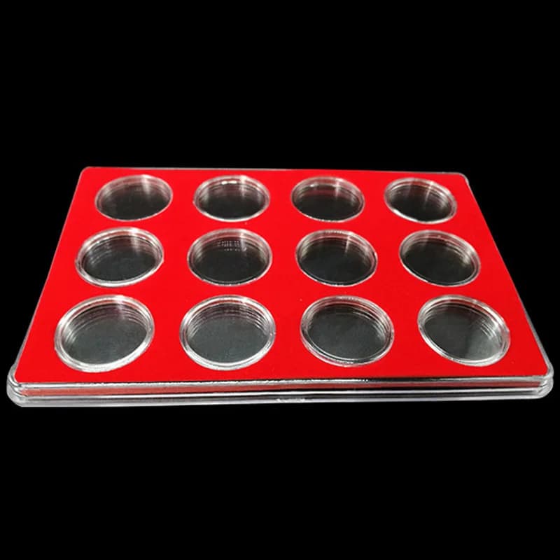 Custodia per raccolta monete con protezione da 27 mm, scatola quadrata, contenitore per esposizione, organizer, capsula rotonda, accessori commemorativi
