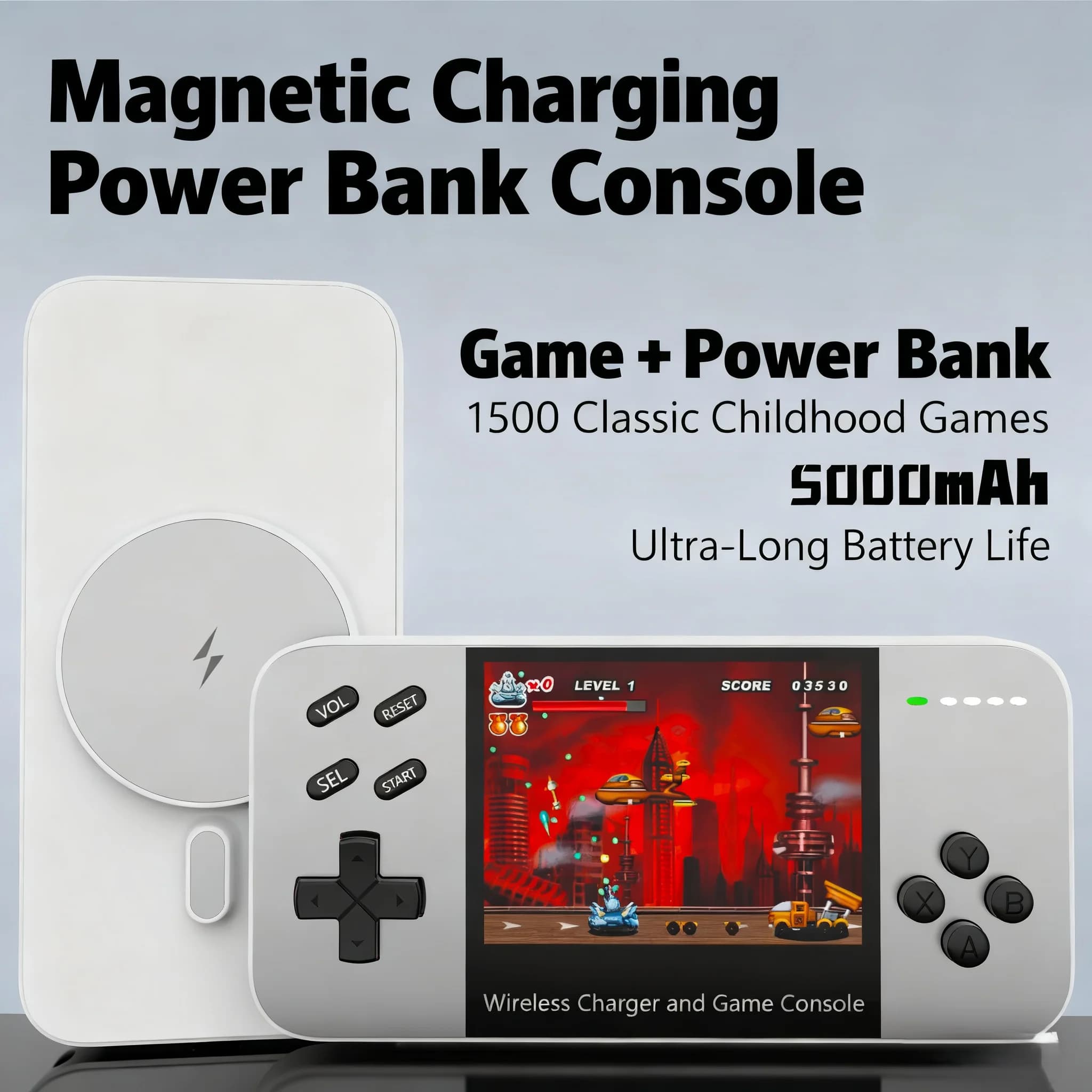 2025 Mini Console di gioco portatile Wireless magnetica 5000mAh Powerbank Batteria esterna a ricarica rapida per iPhone 17 con 1500 giochi