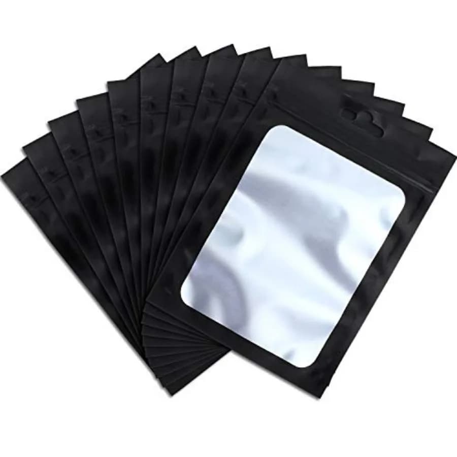 00 Pieces Resealable Foil Food Storage Bags with Clear Window Coffee Beans Candy Packaging Pouch for Food Small Business Suppli