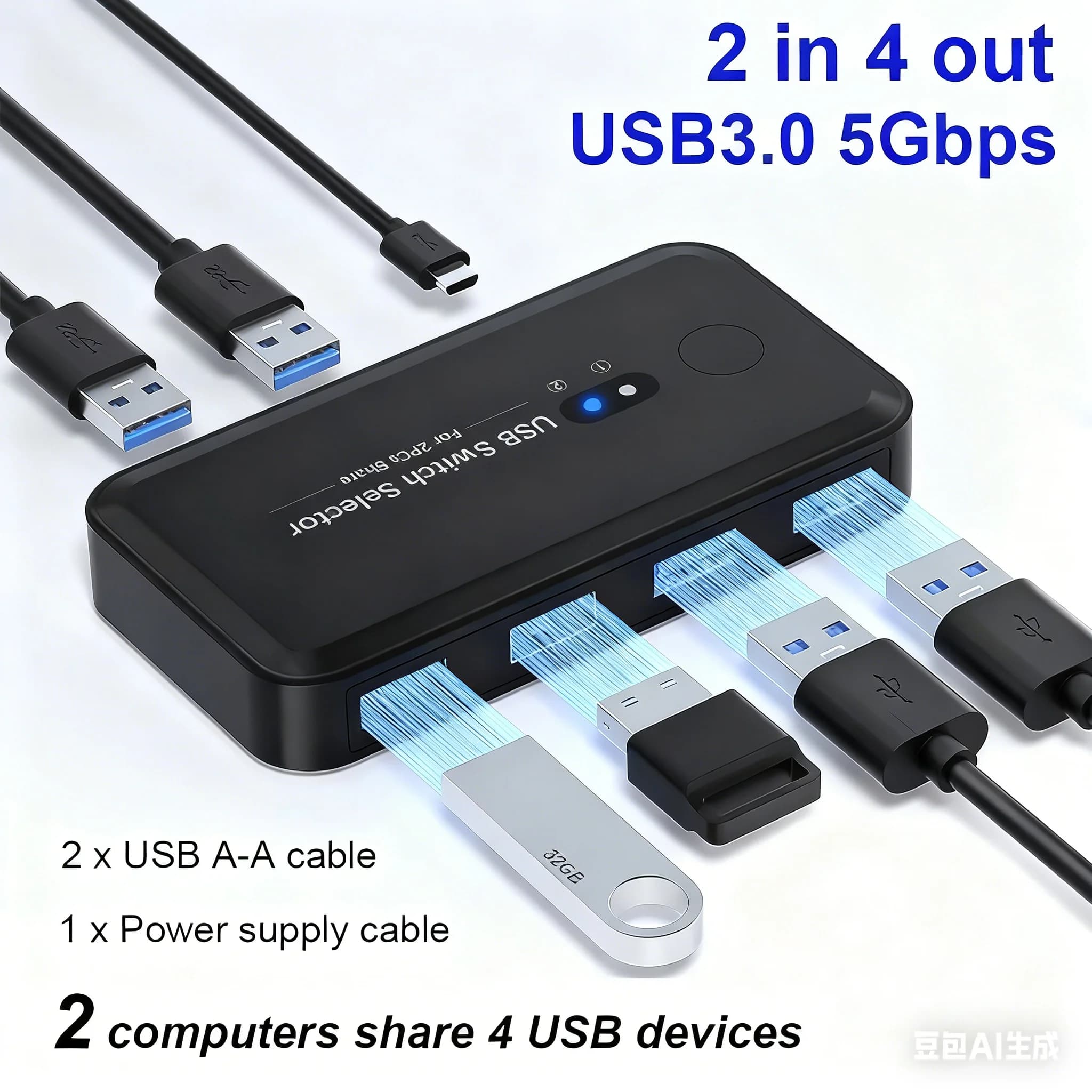 USB 2.0 3.0 Switch KVM Switcher Selettore KM Hub Docking Station Dock 2 Computer Accessori per PC portatili Condividi tastiera per MacBook