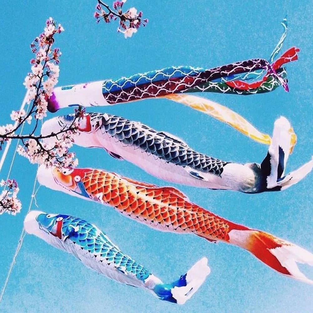 40/70/100CM Outdoor Yard Decor Japan Style Carp Flag Hanging Decorations Windsock Wind Chimes