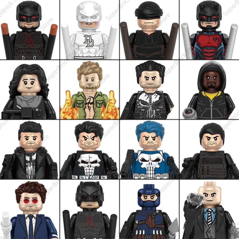 TP1058 Marvel Supereroe Daredevil Mini Action Figure Mattoncini da Costruzione Giocattolo Versione Classica Fumetto Set di Mattoncini Modello Regalo per Bambini