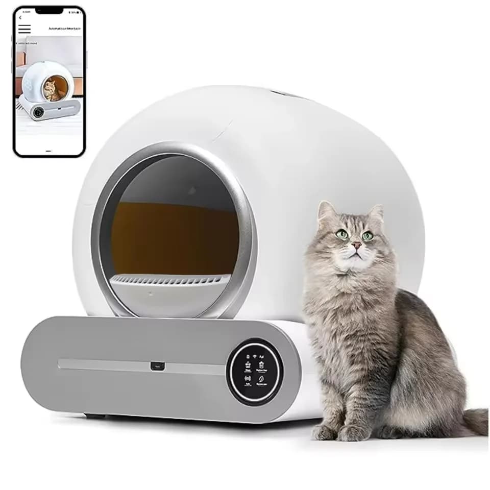 ADZIA 65L Lettiera Intelligente Automatica per Gatti, Toilette Elettrica Autopulente per Animali Domestici con App, Prodotti in Plastica per Gatti, Lettiera Intelligente per Gatti