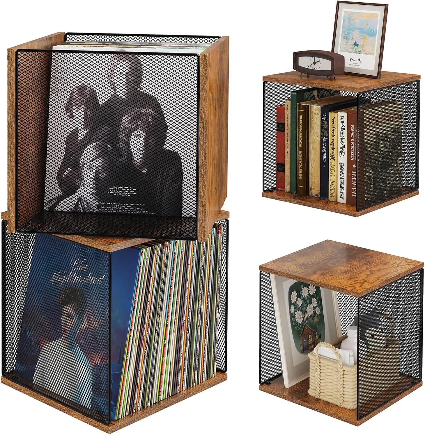 Wooden Storage Cubes - Mobile Organizer Fai-da-Te, Natural Finish