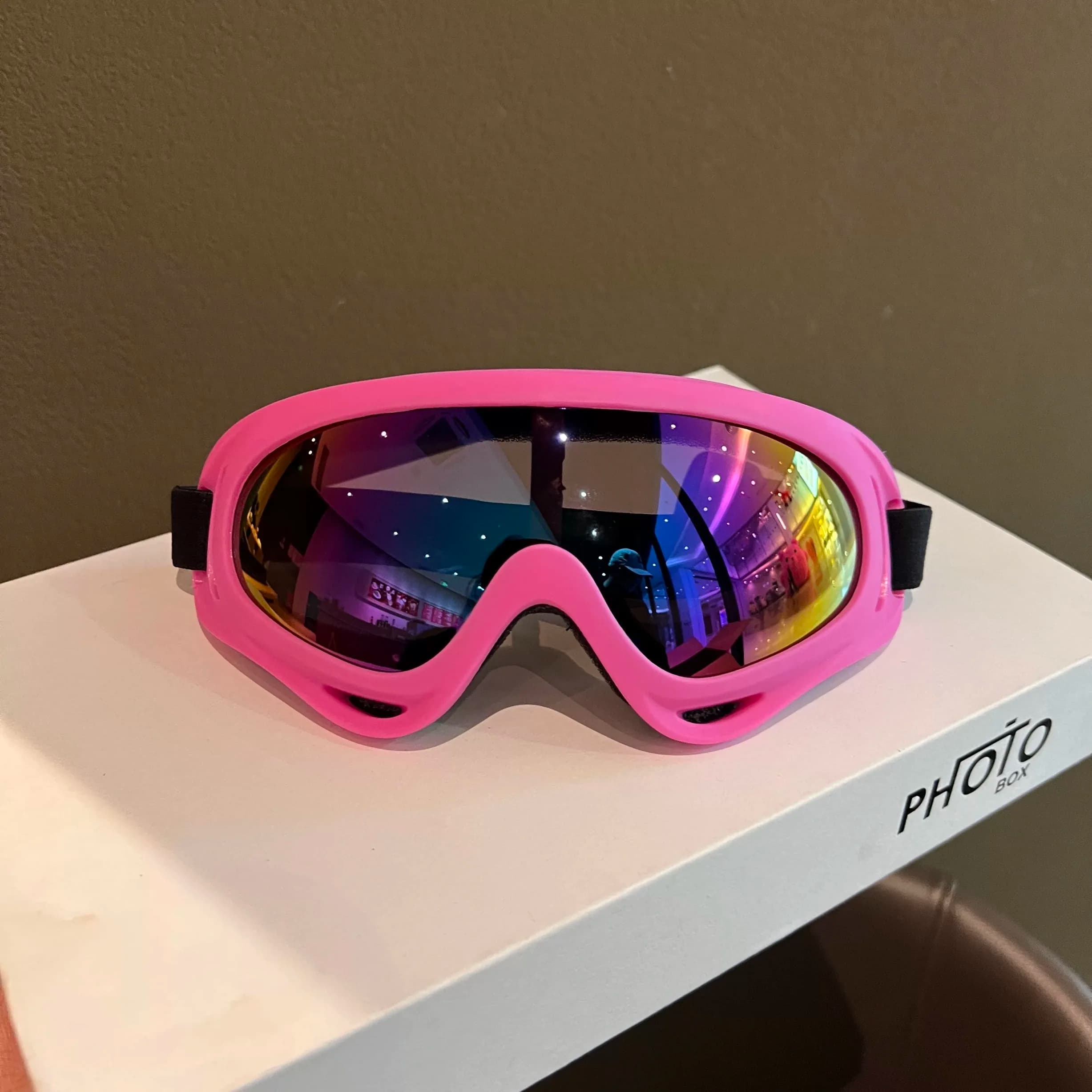 Occhiali da sci da ragazza Occhiali da sci antiappannamento per bambini Occhiali da sci antivento antisabbia rosa