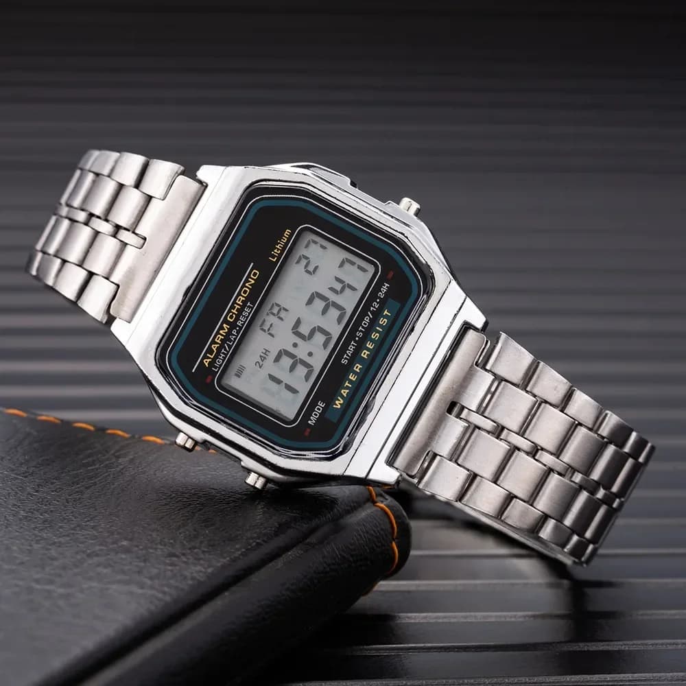 Orologi da uomo digitali di moda Bracciale a maglie in acciaio inossidabile di lusso Orologio da polso Cinturino da lavoro Orologio elettronico maschile Reloj Hombre