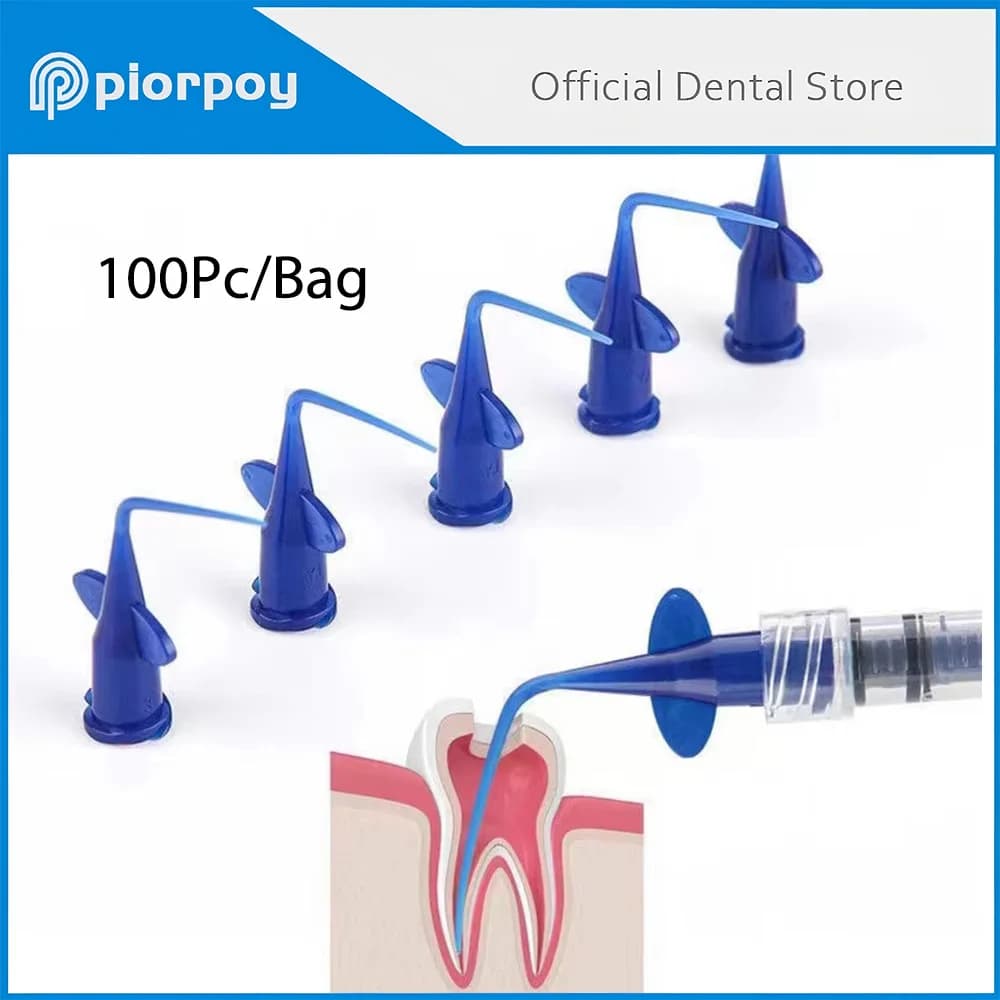 PIORPOY 100 pcs Tools Dentali Disposable Tips And Drop For Irrigation Syringe Whitening Of Flexible Tooths In Composite Resin Endo Point