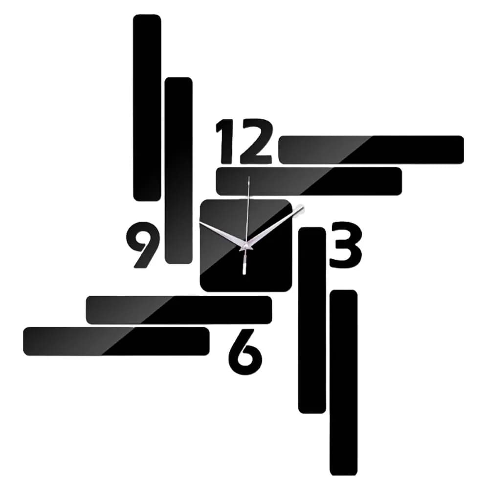 1pc decorazione della casa 3d acrilico specchio rettangolare orologio da parete fai da te moda adesivo orologio senza batteria soggiorno moderno