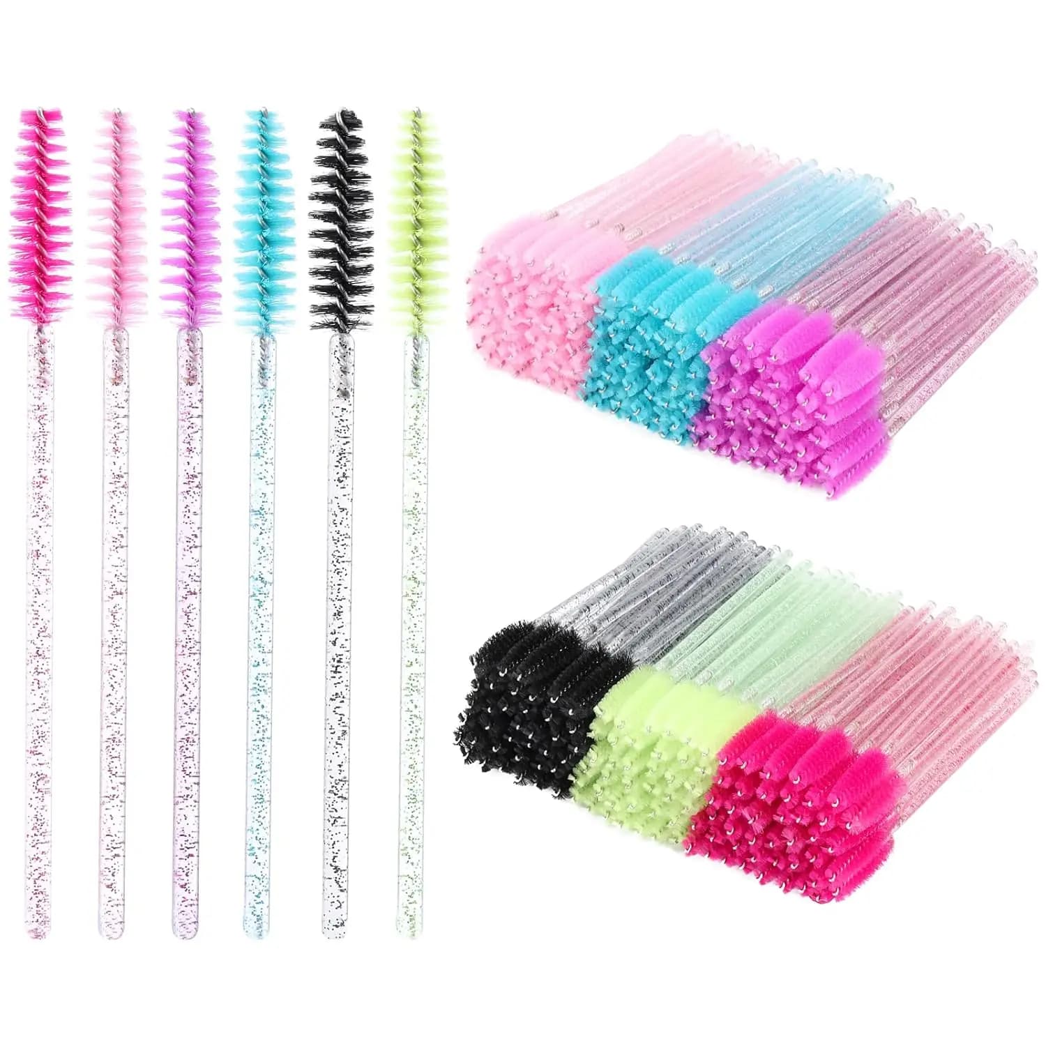 300/500 pieces crystal eyelash brush sticks for disposable mascara extension eyelash microbrush applicator for eyebrow brush makeup