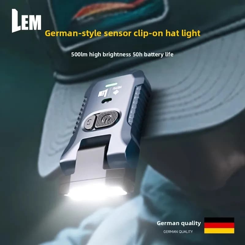 Faro da esterno portatile regolabile impermeabile con sensore a infrarossi e batteria a lunga durata per pesca ed escursioni
