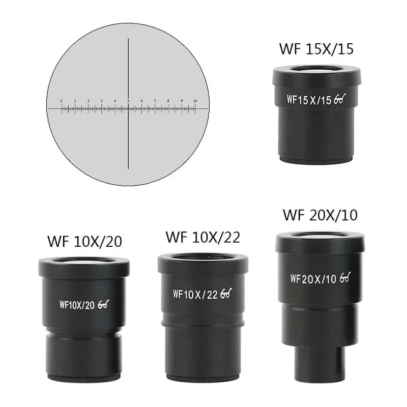 Scala Ruling Curva Trasversale 1PCS WF10X/20 WF10X/22 WF15X/15 WF20X/10 Lente Oculare Per Microscopio Stereo Ampio Campo Alto Punto Occhio