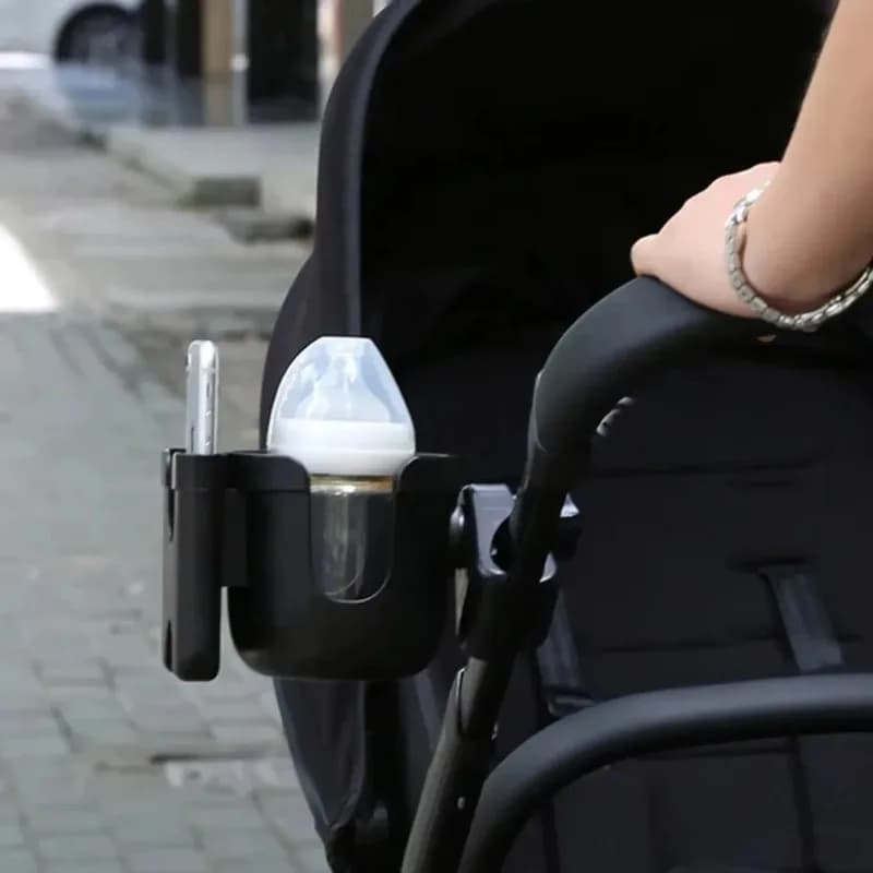 Portabicchieri Antiscivolo per Passeggino, Accessori Universali per Telefono e Bottiglia, Sistema di Viaggio per Bambini