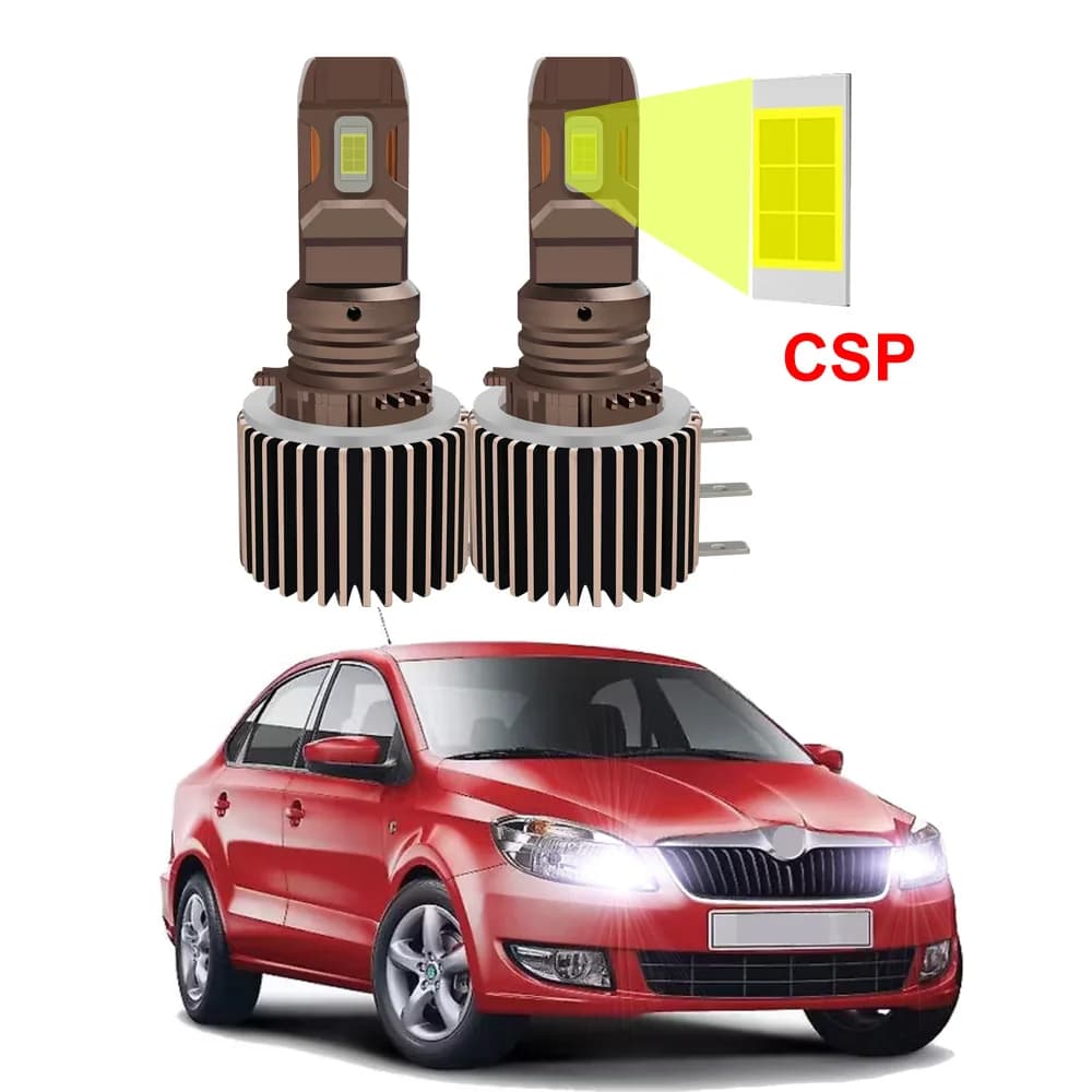 Lampadine LED H15 per fari Skoda Rapid 2013-2019, abbaglianti e luci diurne DRL