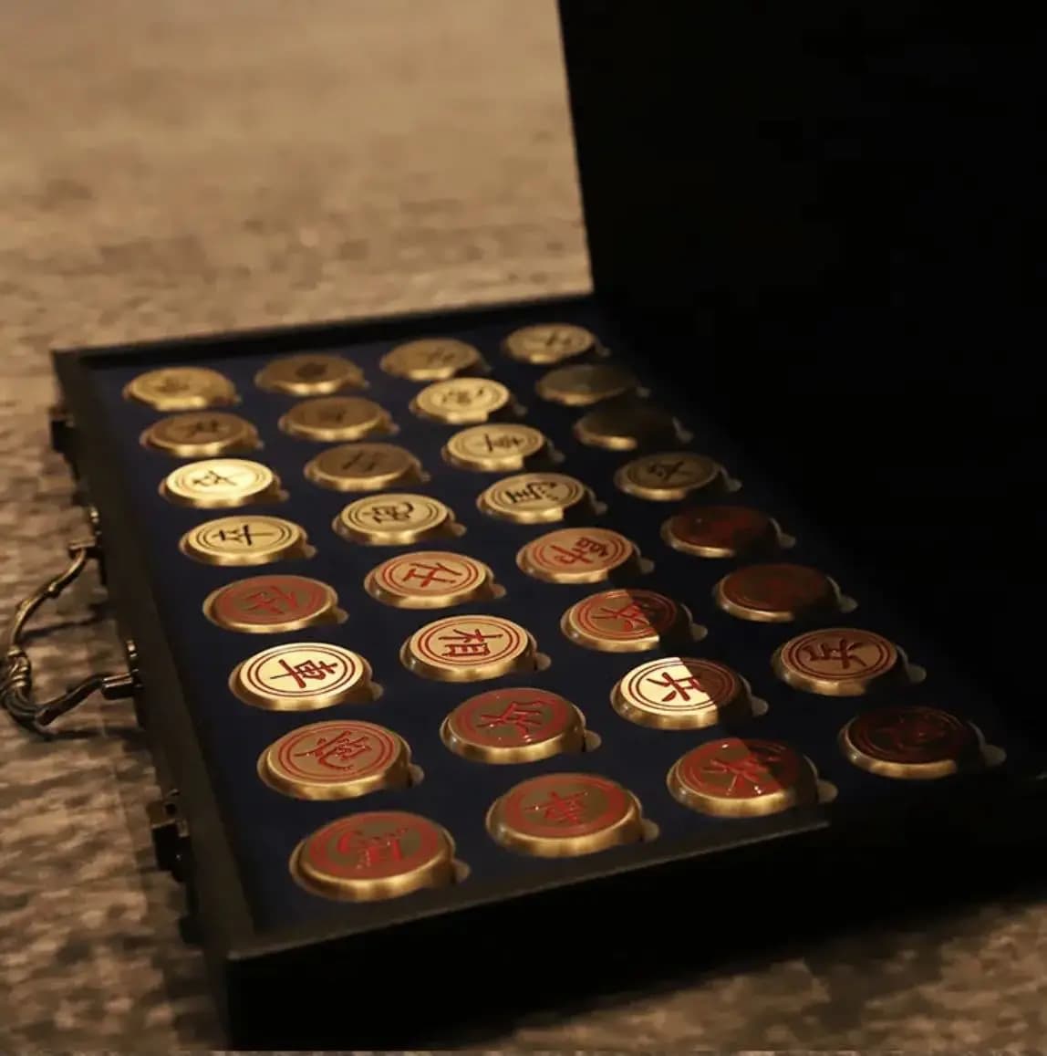 Chinese Chess Solid All-copper High-grade Brass Chess Gift Box Full Set of Gifts for Elders