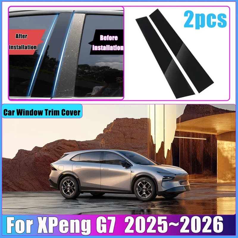 Car wall decal for XPeng G7 2025 2026, scratch-resistant gloss cover for window mount, door covering, B and C columns, car accessories