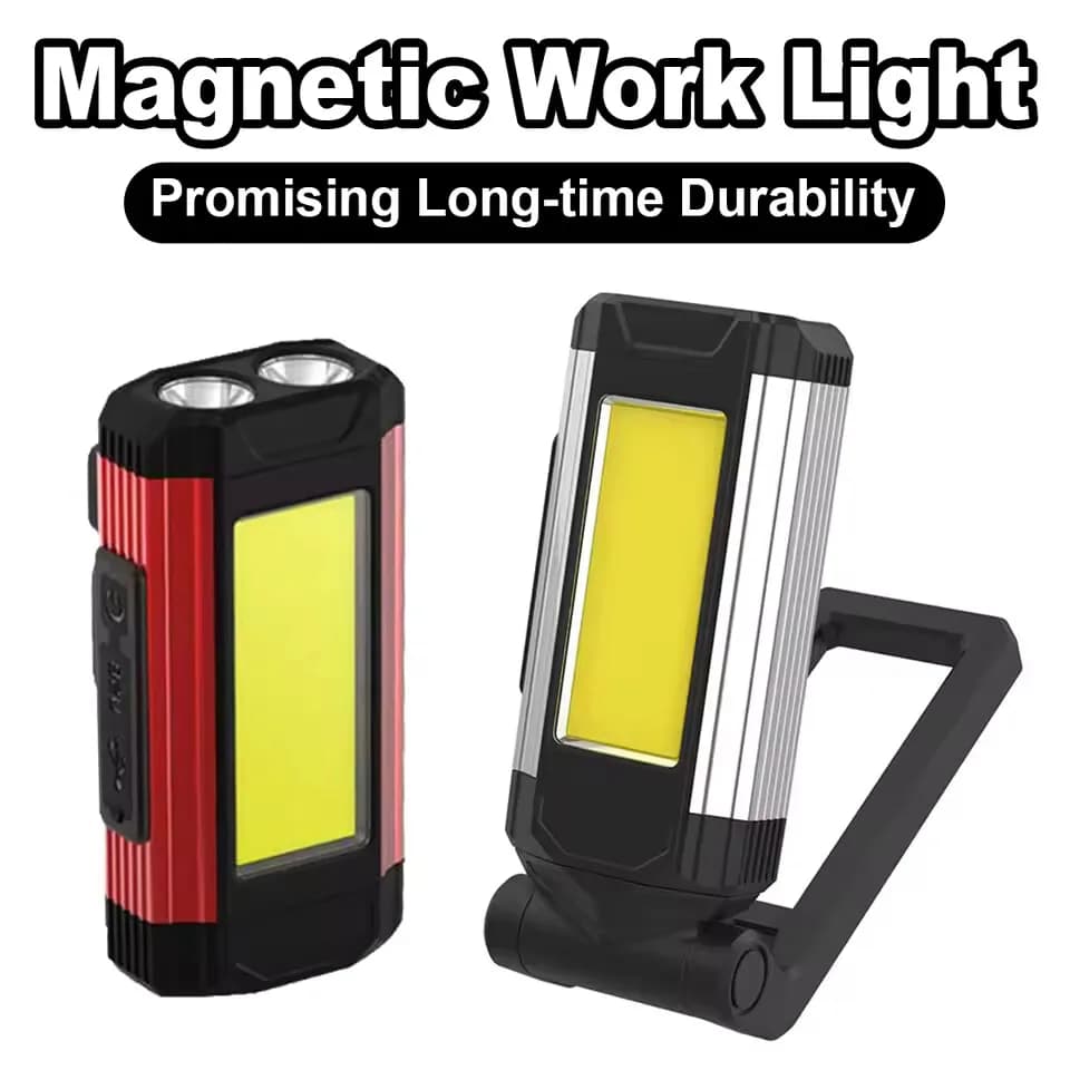 Luce da Lavoro Magnetica COB Ricaricabile USB, Torcia LED Portatile, Lanterna da Campeggio con Funzione Power Bank Tipo-C, Nuova 2026