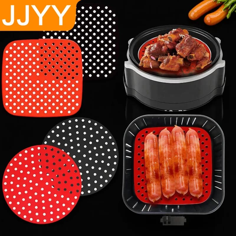 Reusable Silicone Reusable Air Frying Silicone Frying Mats Perforated Waterproof Oven For All Models 7 5 8 5 9 Inch