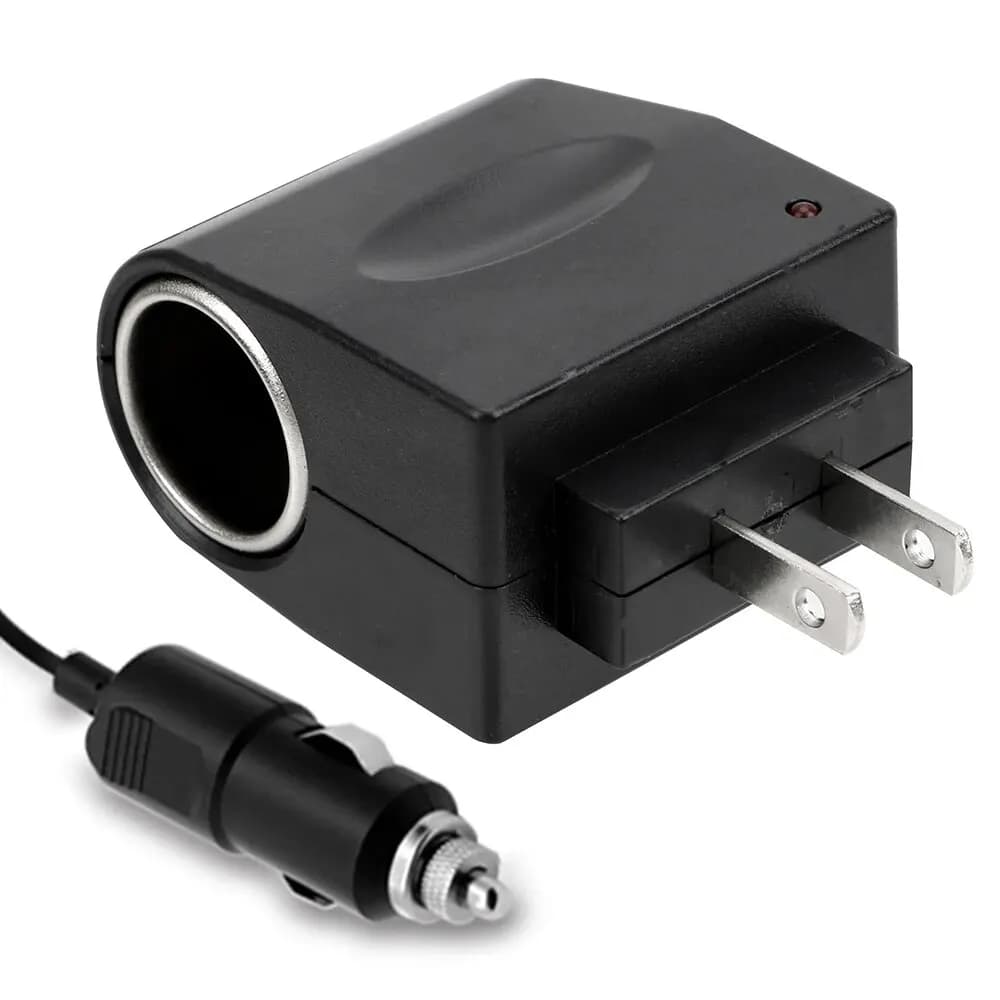 Convertitore di accessori per auto da CA 220 V a CC 12 V Spina UE USA Parti interne Adattatore per accendisigari per auto nero