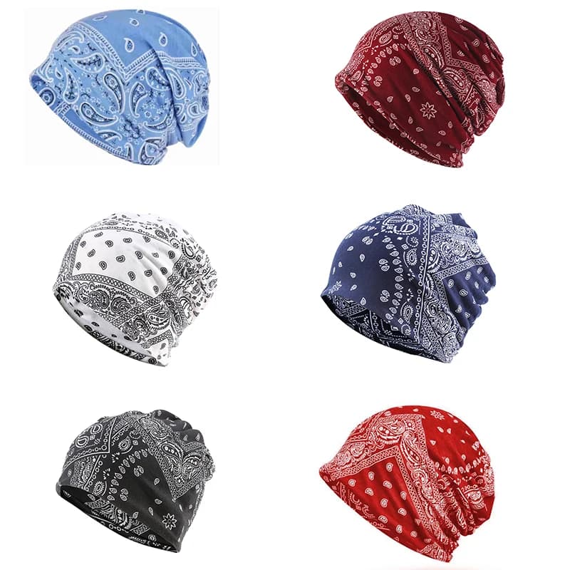 New hat without tense ear protection cap for cashew head floral pattern printed cap in men's and women's fur