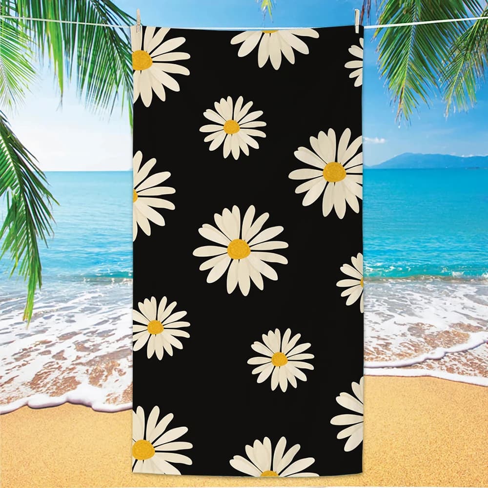 Asciugamano da spiaggia con fiori in stile Ins, stampa digitale, sottile, ad asciugatura rapida, in microfibra antisabbia, leggero, per il nuoto, yoga, viaggi, palestra, regalo