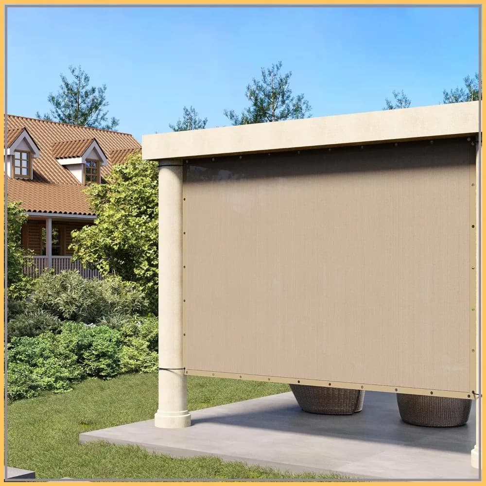 Telo Ombreggiante DIFY 10x10 FT 90% con Occhielli per Patio, Giardino, Pergola, Tettoia, Colore Grano