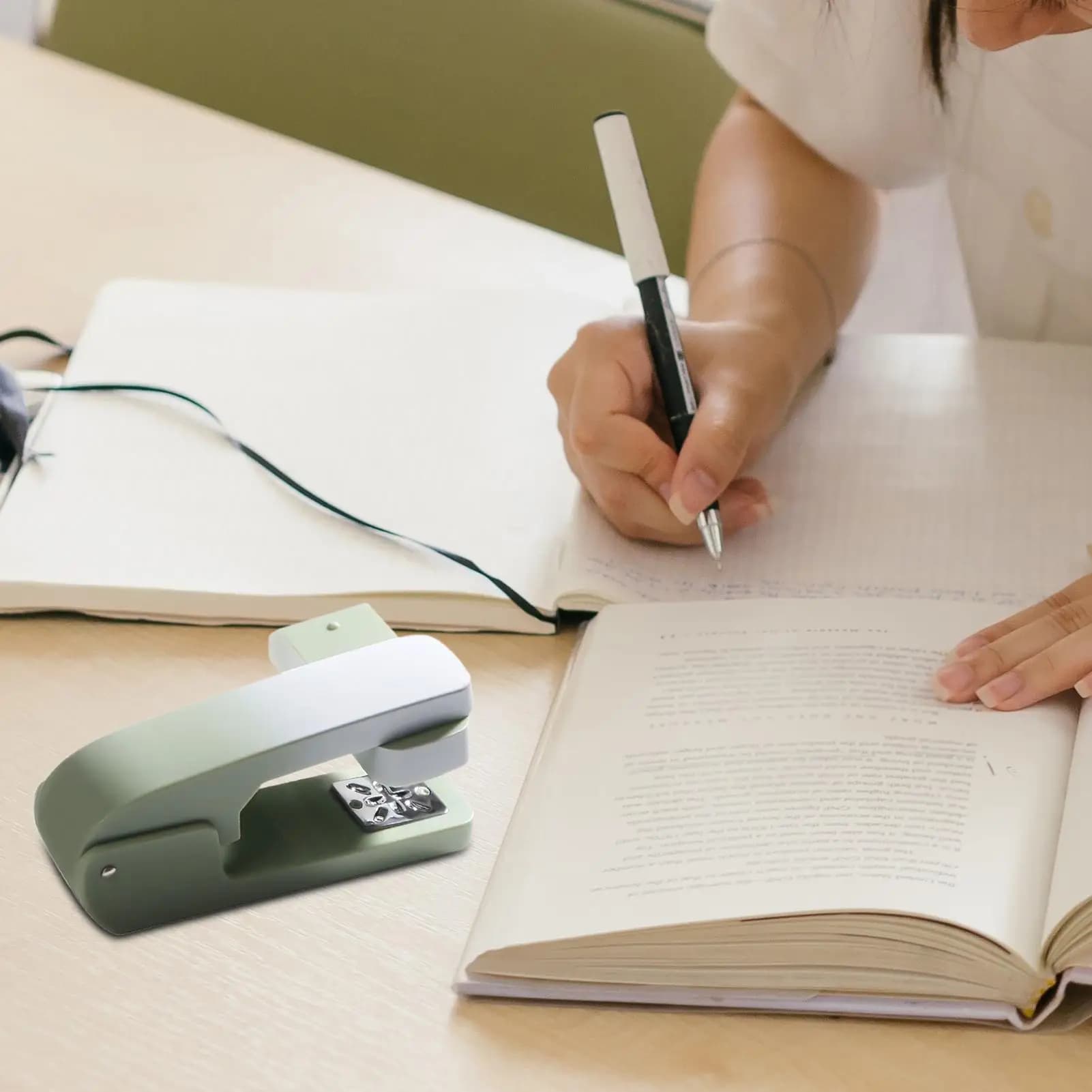 Cucitrici per scrivania Girevole da 360 gradi Cucitrice per rilegatura di libri Capacità di 20 fogli Cucitrice ergonomica Accessori da scrivania per