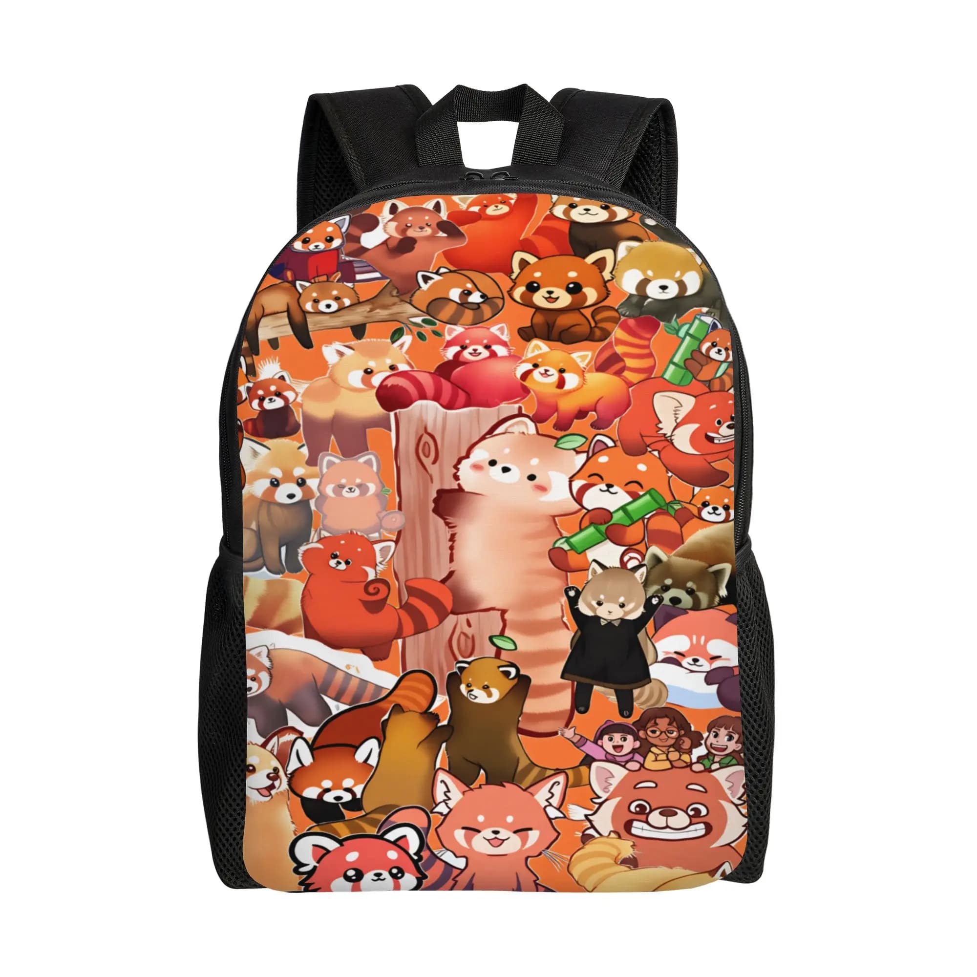 Zaino con motivo di panda rosso, carino e leggero, per trekking, scuola e tempo libero, design Kawaii