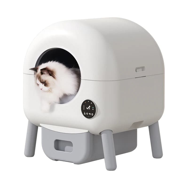 Lettiera Automatica Robotizzata per Gatti Multipli - Lettiera Elettrica Grande con Controllo Tramite App, Anti-Odore e Anti-Schizzi