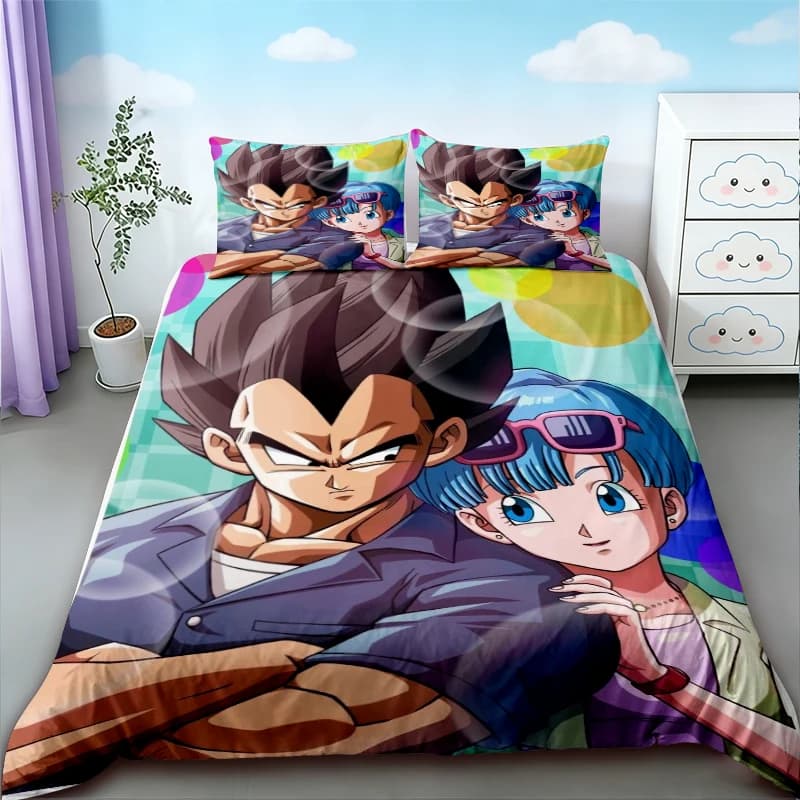 Duvet Cover Anime Dragon Ball Duvet Comforter Quilt Cover Set Super Saiyan Bedding Set Cartoon Bedroom Decoration Gifts