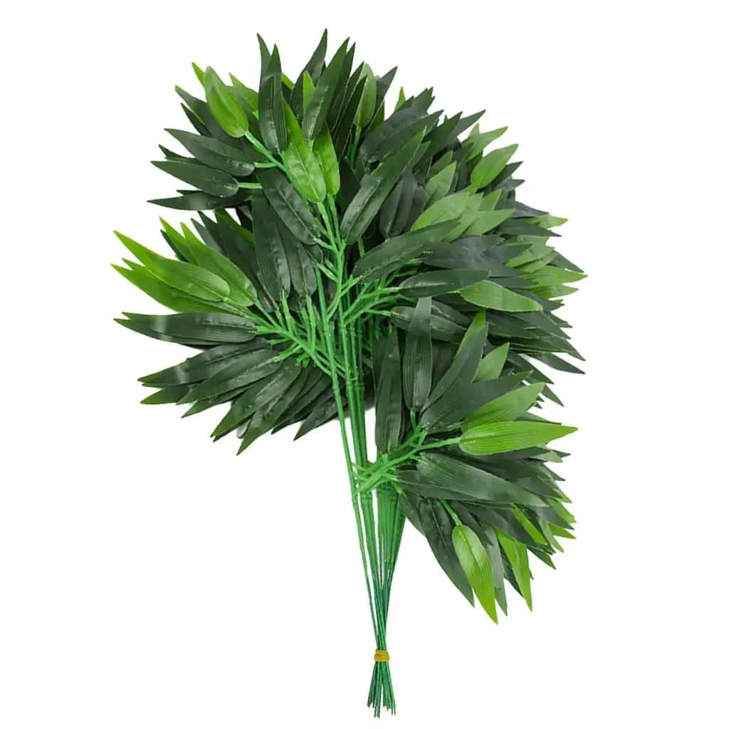 Silk Cloth Green Artificial Bamboo Plant Bush Leaf Garland for Wedding Party Home Decor DIY