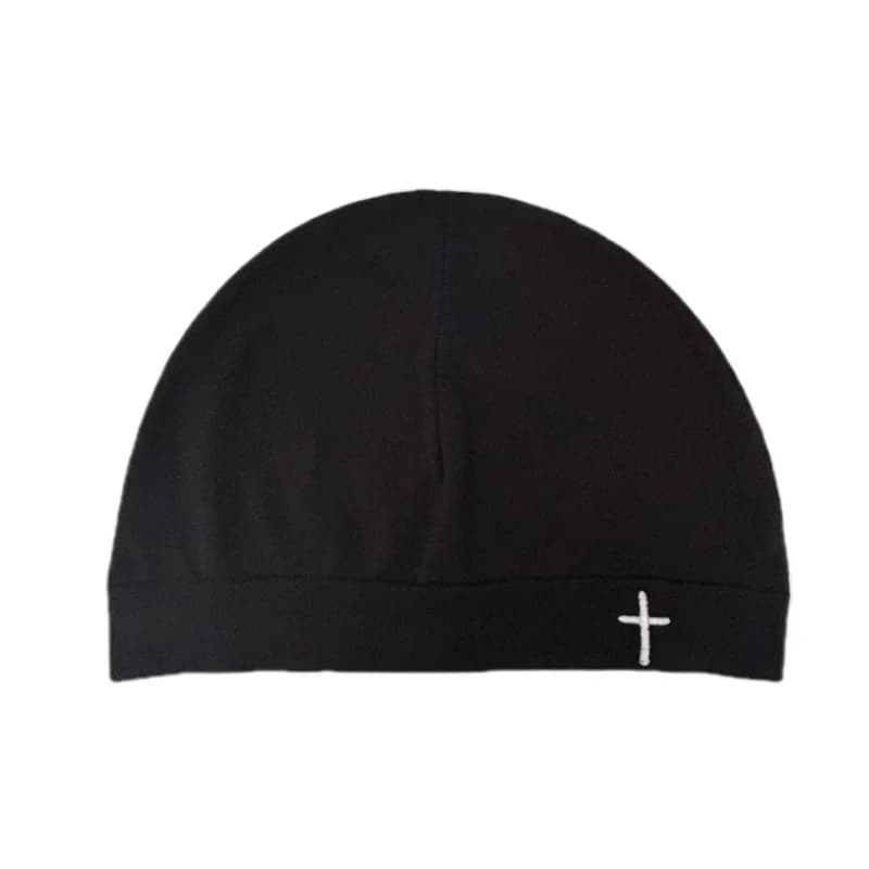 Berretto con teschio ricamato a croce Berretto sottile Cappello elasticizzato morbido e traspirante per uomo Donna Casual Streetwear Viaggi all'aperto per tutte le stagioni