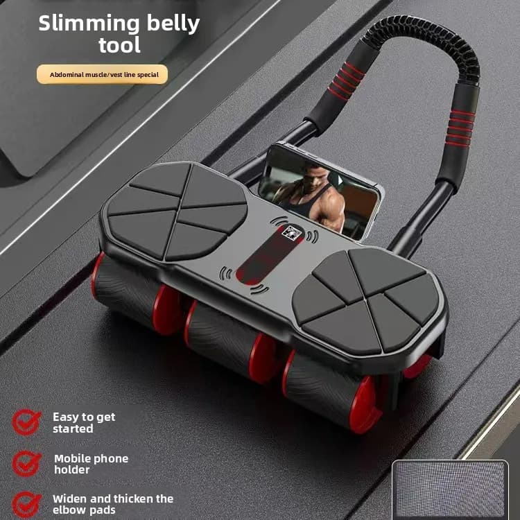 Home Fitness Abdominal Wheel Automatic Rebound Muscle Training Tool for Men and Women, Home Use Abdominal Curler, Ab Rollers