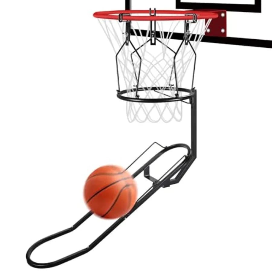 Rebounder da Basket 180 ° Accessorio Girevole per il Ritorno della Palla da Basket con 3 Ganci Grandi e Stabili, Accessori per Pallacanestro Resistenti B