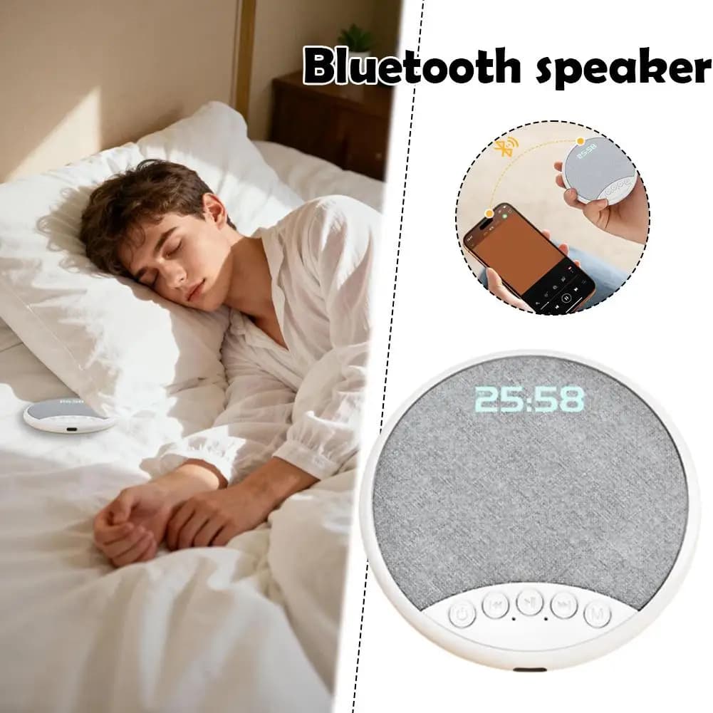 Nuovo orologio digitale con sveglia e audio sotto il cuscino, generatore di rumore bianco, timer e disco audio multifunzione Bluetooth.