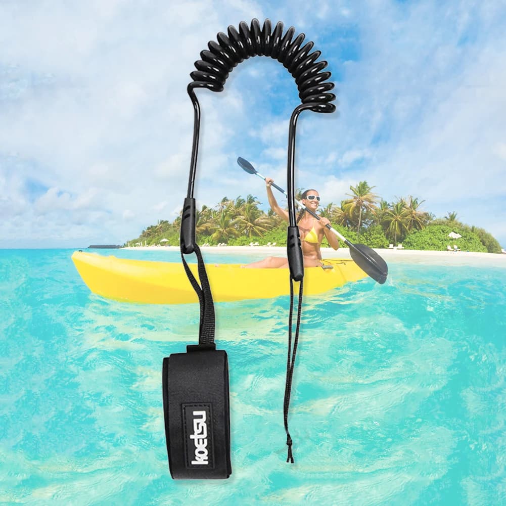 Practical Surfboard Tied Paddle Rope TPU Portable Kayak Surfboard Tied Paddle Rope Black for Paddleboards Kayaks Accessories