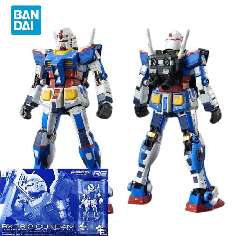 Bandai Originale GUNDAM Anime Modello RG RX-78-2 GUNDAM TEAM BRIGHT CUSTOM Action Figure Modello da Assemblare Giocattoli PB Regali per Bambini