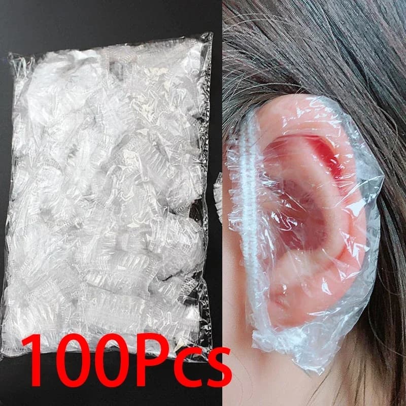 100 pz Usa E Getta Tintura Per Capelli Paraorecchie Impermeabile Copertura Dell'orecchio Cottura Olio Lavaggio Doccia Bagno Barbiere Parrucchiere Accessori Per La Pulizia