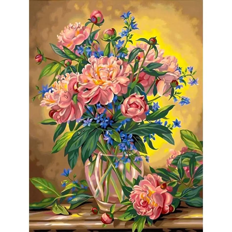 RUOPOTY Pink Peony Diamond Painting Home Decor Diamond Painting For Adults Flower Full Round Paint By Diamonds Handmade Diy