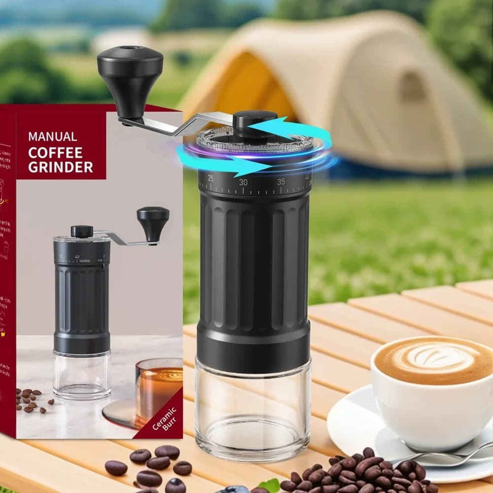 Macinacaffè Manuale con Nucleo in Ceramica, Regolazione Esterna della Macinatura, Portatile, Rimovibile, Strumento Professionale per il Caffè