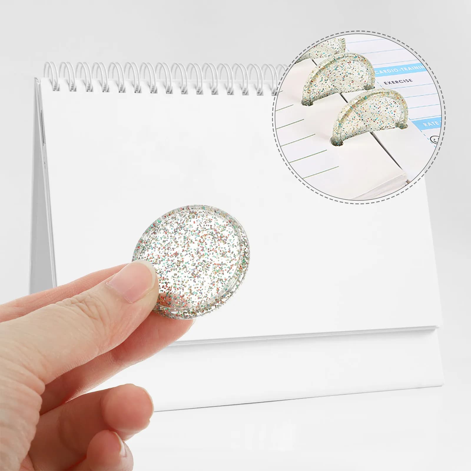 30 Pezzi Dischi in Plastica per Rilegatura a Fogli Mobili, Dischi Decorativi Rotondi per Quaderni e Agende, Accessori per Ufficio e Scuola
