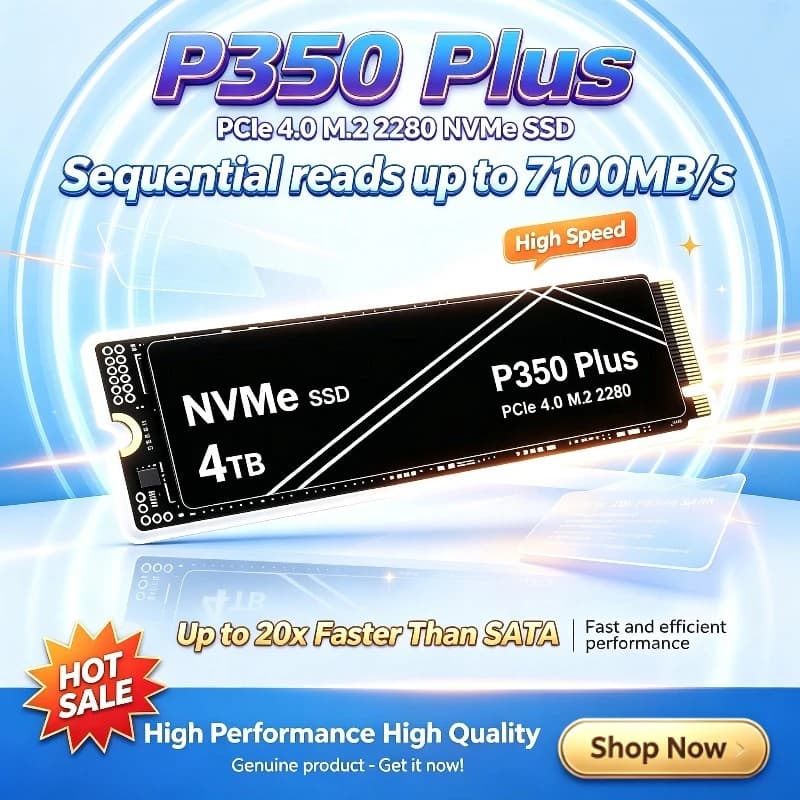 New P350 PLUS 1TB 2TB 4TB NVMe PCIe M.2 SSD, Internal High-Performance Solid State Drive for Gaming PCs, Laptops and PS5.